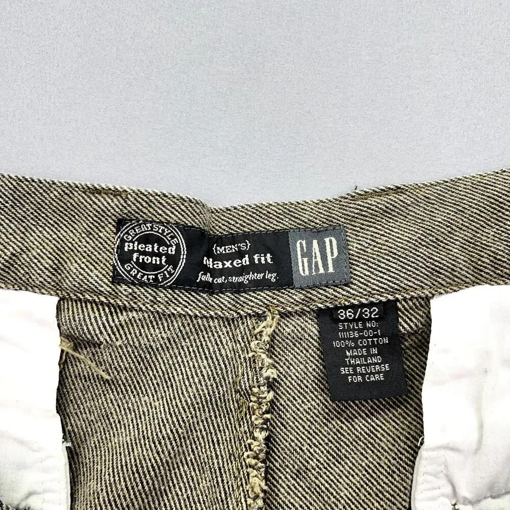 Vintage Gap Pants Men Tag Size 36x32‎ Relaxed Fit Faller Cut Straight Leg Cotton